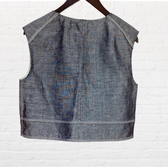 NEW Rag & Bone New York denim cropped sleeveless top - Picture 2 of 5